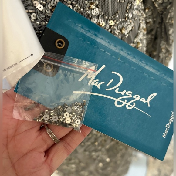 Mac Duggal 5521 Platinum Sequin Cocktail Dress – Size 14 (NWT) - Picture 11 of 13